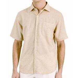 XXL Mens Tommy Bahama Khaki Sand Lightweight Breezy Partial Linen Shirt 54" New